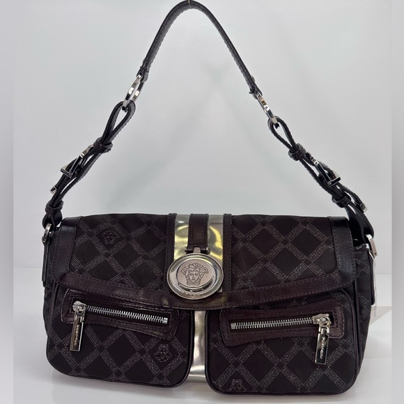 Versace Handbags - Sold ❌Versace vintage baguette brown and Silver Bag